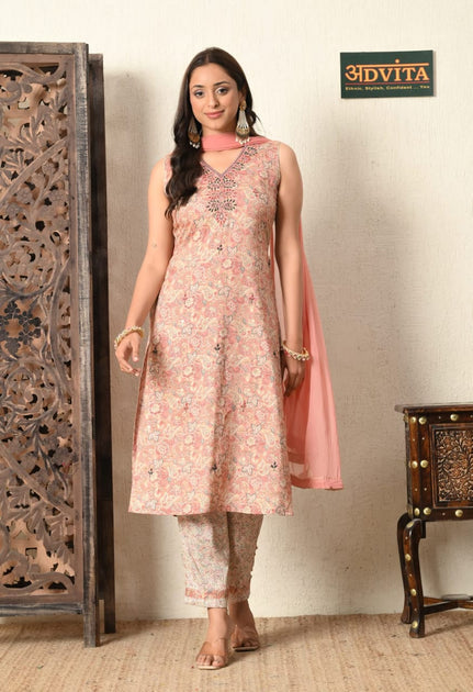 Advita rayon cotton 3 piece suit for women