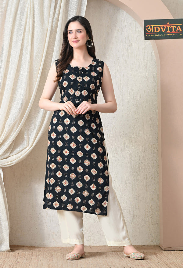 Advita Batik Print Rayon Cotton Kurti for Women