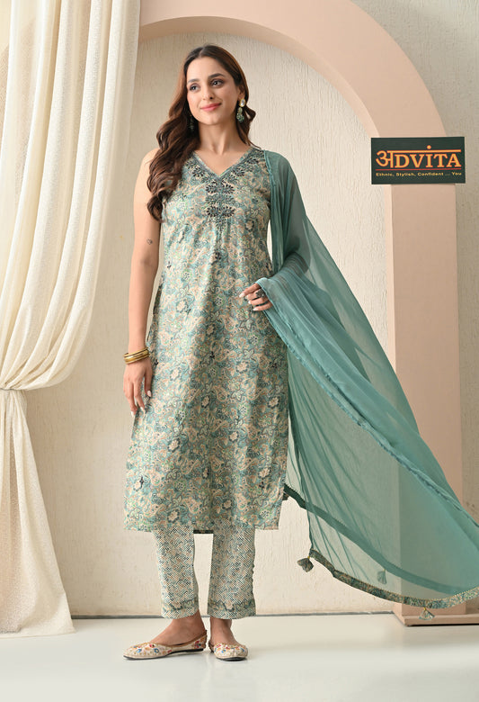 Advita Printed Rayon Cotton Daily Wear Suit for Women