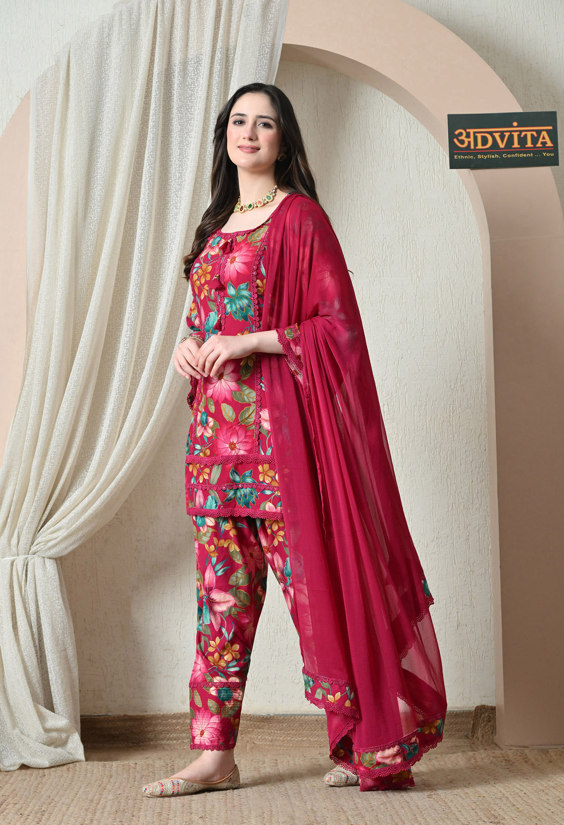 Advita Farsi Salwar Floral Paisley Print Rayon Cotton Suit for Women