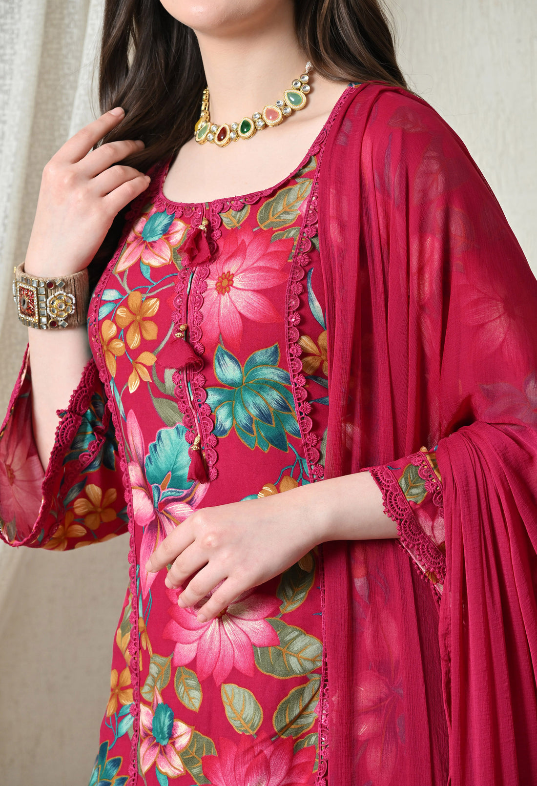 Advita Farsi Salwar Floral Paisley Print Rayon Cotton Suit for Women