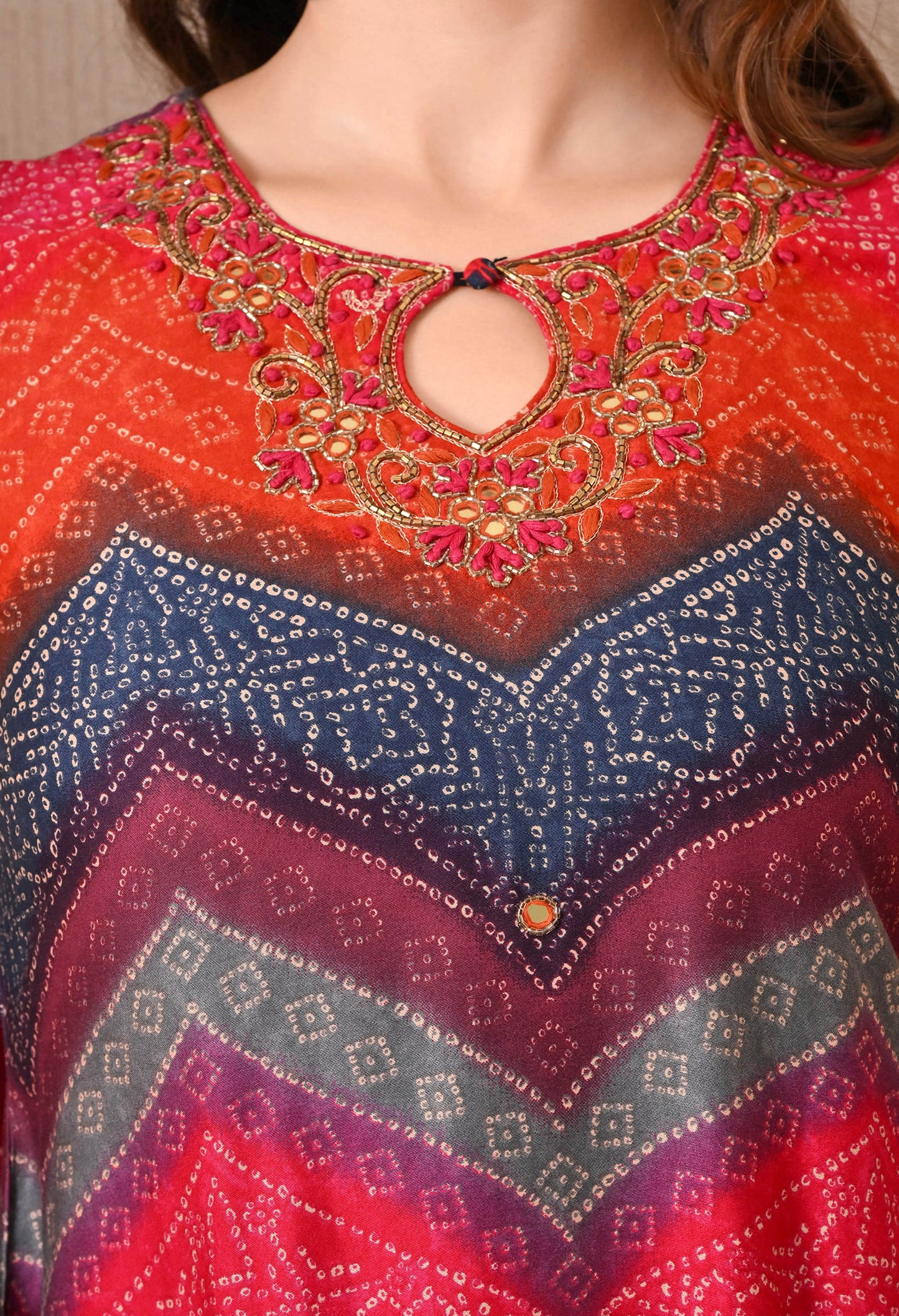 Advita Multicolor Bandhani Gaji Silk Suit for Women