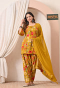 Advita Mustard Floral Print Rayon Cotton Farsi Salwar Suit for Women