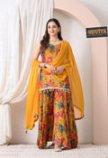 Advita Mustard Yellow Party Wear Sharara Suit with Dupatta for Women