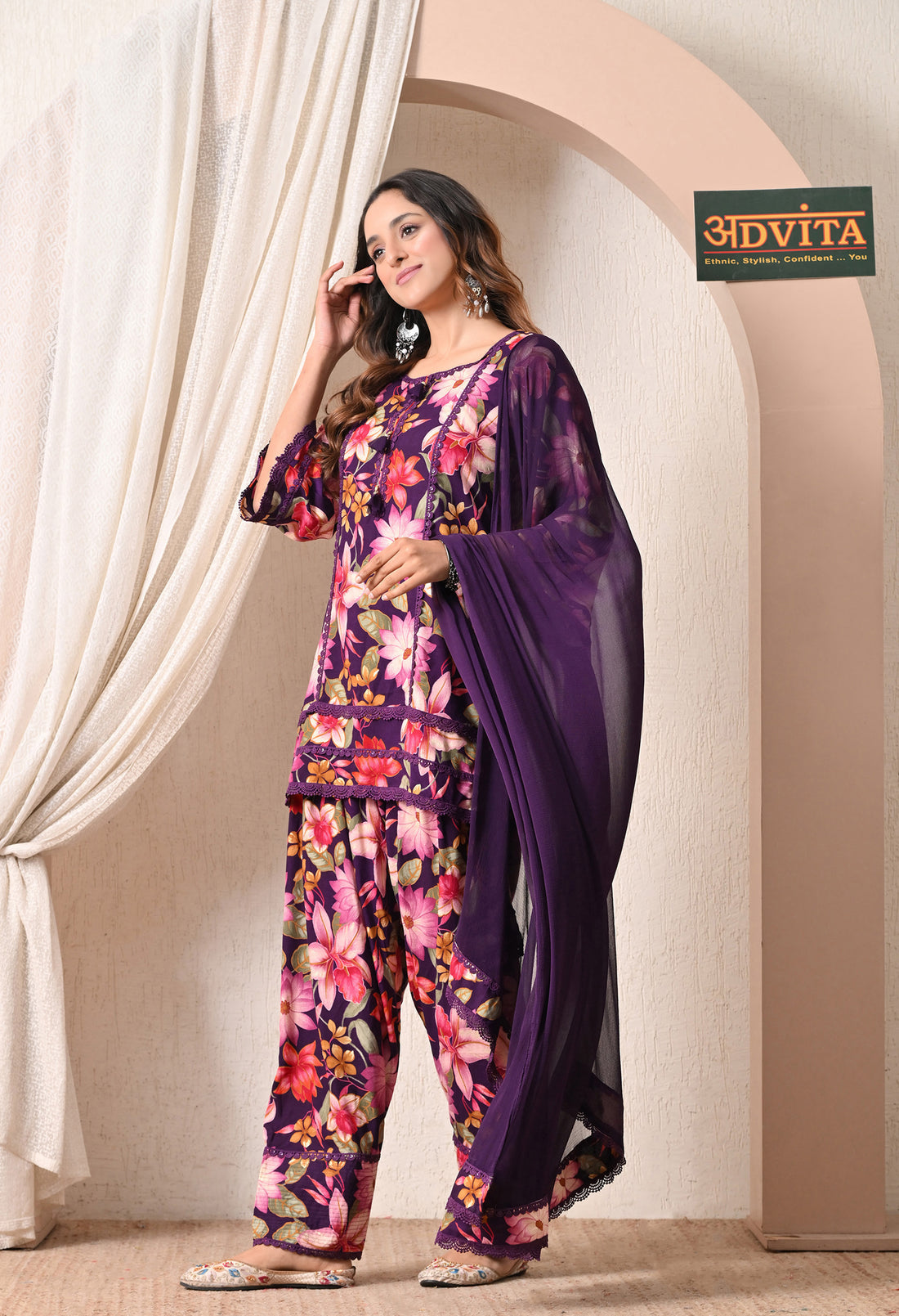 Advita Farsi Salwar Floral Paisley Print Rayon Cotton Suit for Women