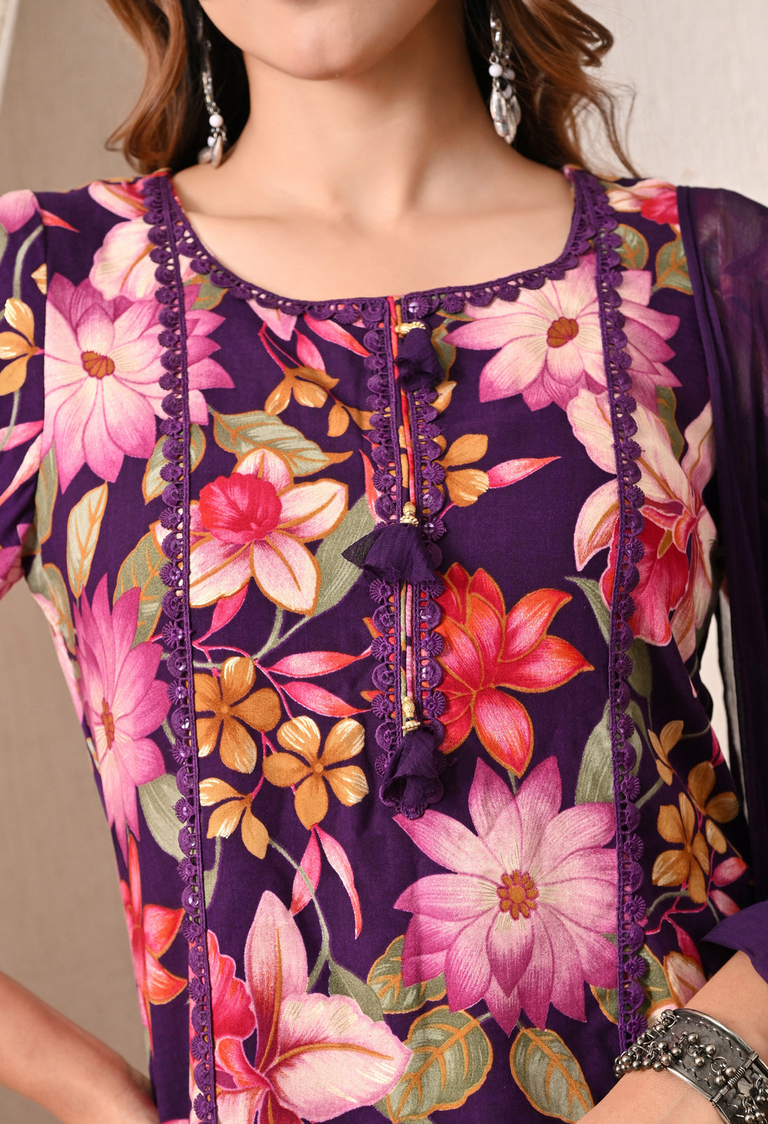 Advita Farsi Salwar Floral Paisley Print Rayon Cotton Suit for Women